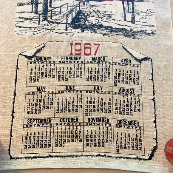 1967 Schoolhouse Linen Calendar - Picture 3 of 6